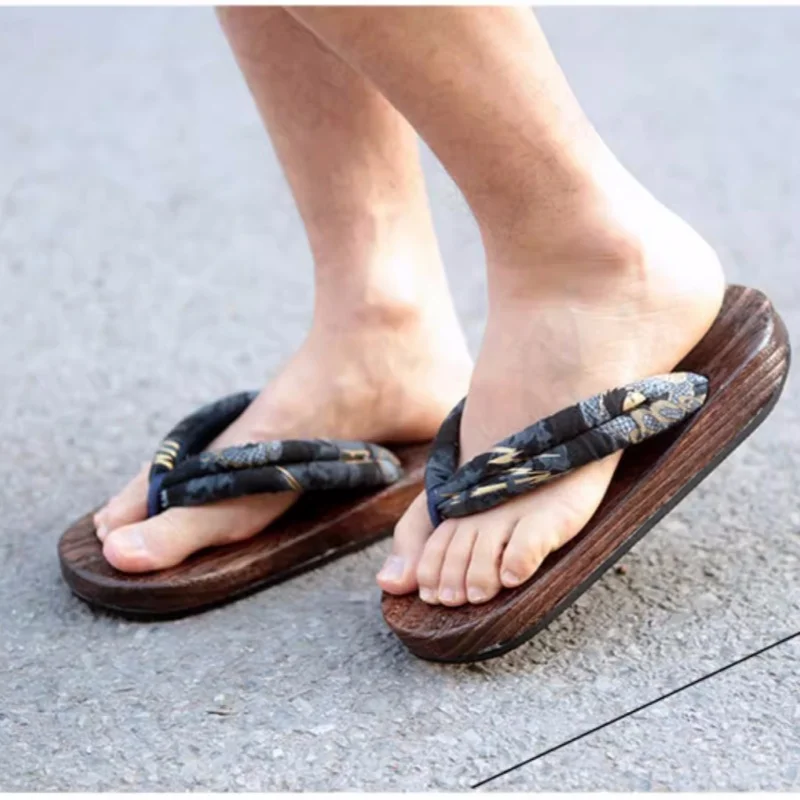 남성용 여름 게타 플랫 힐 플립플롭 창의적인 패션 나무 - Geta Wooden Sandal 리뷰 및 가격