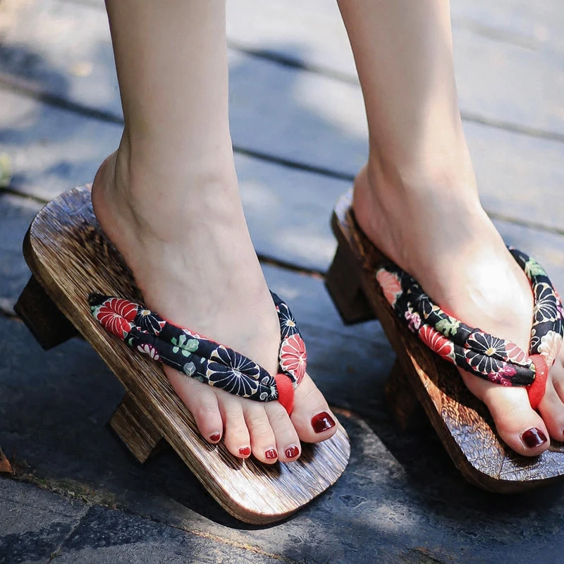 여성용 코스프레 신발 더블 힐 카본 우드 샌들 전통 일 - Geta Wooden Sandal 리뷰 및 가격